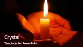  Presentation with candle - Presentation theme having burning candle background and a wine colored foreground