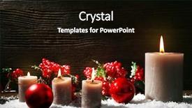  Presentation with christmas candles - Theme with burning-candles-and-christmas-accessories background and a black colored foreground