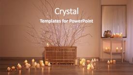  Presentation with decor - Presentation theme consisting of burning candles as decor background and a coral colored foreground