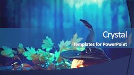  Presentation with scary forest - Slide set consisting of burning candles halloween holidays art background and a teal colored foreground