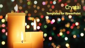  Presentation with christmas candles - Slide deck featuring burning candles in a christmas background and a tawny brown colored foreground