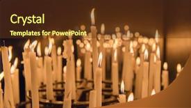  Presentation with candles - Cool new PPT theme with burning candles in a church backdrop and a tawny brown colored foreground