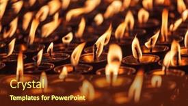  Presentation with himachal pradesh - Colorful PPT layouts enhanced with burning-candles-in-buddhist-temple backdrop and a tawny brown colored foreground