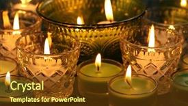  Presentation with candle - Theme with burning candles in glass candlesticks background and a tawny brown colored foreground