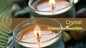  Presentation with green glass - Amazing theme having candlewick - burning candles in glass holders backdrop and a tawny brown colored foreground