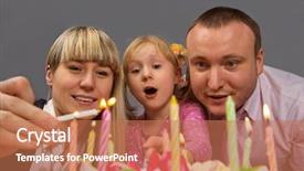  Presentation with happy birthday - Colorful PPT theme enhanced with burning candles in her birthday backdrop and a  colored foreground