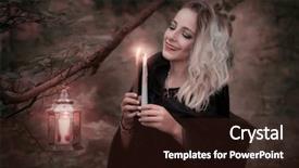  Presentation with candles - Presentation design having burning candles in the forest background and a wine colored foreground