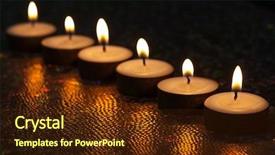  Presentation with candles - Colorful presentation enhanced with burning candles on dark background backdrop and a tawny brown colored foreground
