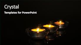  Presentation with religious candles - Colorful PPT theme enhanced with burning candles on dark background backdrop and a black colored foreground