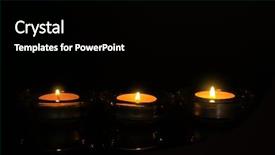  Presentation with religious candles - Slide deck enhanced with burning candles on dark background background and a black colored foreground
