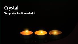  Presentation with book burning candles and purple - Amazing PPT theme having burning candles on dark background backdrop and a black colored foreground