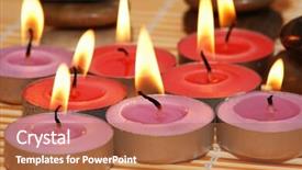  Presentation with aromatherapy - Audience pleasing theme consisting of burning candles ready for the aromatherapy session backdrop and a red colored foreground