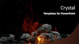  Presentation with charcoal - Presentation theme consisting of burning-charcoal-isolated-on-black background and a black colored foreground