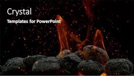  Presentation with charcoal - Cool new slide set with burning-charcoal-isolated-on-black backdrop and a black colored foreground