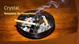  Presentation with cigar - PPT theme featuring burning-cigar-in-a-classic background and a tawny brown colored foreground