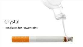  Presentation with cigarette - Slides with burning cigarette isolated on white background and a white colored foreground