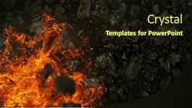  Presentation with fossil fuel coal - Presentation design consisting of burning-coal-with-fire-top background and a  colored foreground