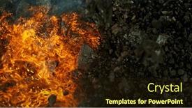 Presentation with fossil fuel coal - Slide set with burning-coal-with-fire-top background and a  colored foreground