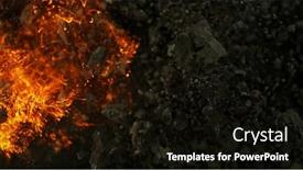  Presentation with fossil fuel coal - Presentation theme featuring burning-coal-with-fire-top background and a  colored foreground