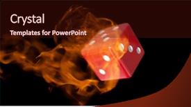  Presentation with animation - Theme having burning dice against black background background and a wine colored foreground