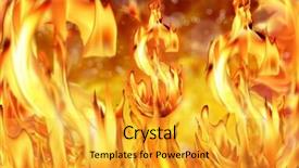  Presentation with golden dollar sign - Audience pleasing presentation design consisting of burning dollar sign and fire backdrop and a  colored foreground