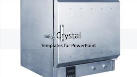  Presentation with furnace - Presentation theme consisting of burning door - modern vacuum furnace background and a  colored foreground