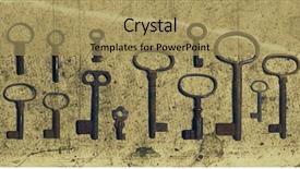  Presentation with burning paper - Audience pleasing PPT layouts consisting of burning door - old key on the old backdrop and a coral colored foreground