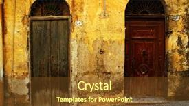  Presentation with old - Colorful presentation enhanced with burning door - old textured grungy european doorways backdrop and a  colored foreground