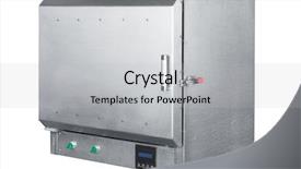  Presentation with furnace - PPT layouts featuring burning door - steel vacuum furnace background and a light gray colored foreground