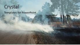  Presentation with roadside - Beautiful presentation featuring burning dry grass backdrop and a light blue colored foreground
