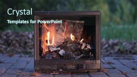  Presentation with air pollution - Cool new PPT theme with burning-fire-in-an-old backdrop and a tawny brown colored foreground