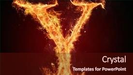  Presentation with letter - Slide deck with burning fire letter isolated background and a wine colored foreground