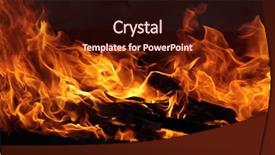  Presentation with frame of fire and burning - Presentation theme featuring conflagration - burning fire wood background and a wine colored foreground