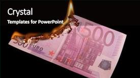  Presentation with fire - Slides with burning five hundred euros background and a black colored foreground