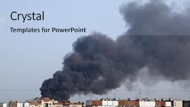  Presentation with smoke - Theme with burning flame - images of smoke background and a light blue colored foreground