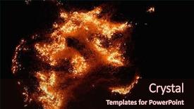  Presentation with flat earth on black - PPT theme enhanced with burning flame on black background background and a wine colored foreground