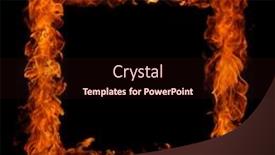  Presentation with flame - Presentation theme featuring burning flame or fire isolated on black background background and a wine colored foreground