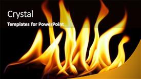  Presentation with flames - Theme with burning flames of a fire in close-up background and a black colored foreground