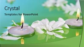  Presentation with floating - PPT layouts with burning floating candles and flowers background and a  colored foreground