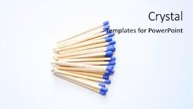  Presentation with award certificate blue - Amazing slide set having burning fuse - blue match sticks backdrop and a sky blue colored foreground