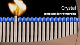  Presentation with safety - Theme with burning fuse - blue safety matches over black background and a black colored foreground