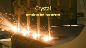  Presentation with fuse - Slide deck with burning fuse - metal sparks cutting background and a tawny brown colored foreground