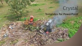  Presentation with climate change - Presentation with garbage causing pollution carbon emission background and a seafoam green colored foreground