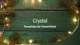  Presentation with spruce - Amazing PPT theme having burning garland around perimeter backdrop and a tawny brown colored foreground