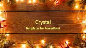  Presentation with spruce - Slide deck with burning garland around perimeter background and a tawny brown colored foreground