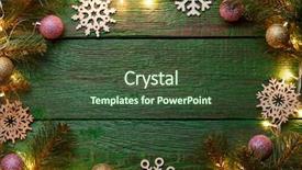  Presentation with spruce - Amazing slide deck having burning garland around perimeter backdrop and a tawny brown colored foreground