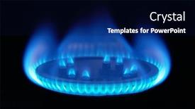  Presentation with gas - PPT layouts consisting of burning-gas-gas-stove-burner background and a navy blue colored foreground