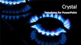  Presentation with gas - Presentation featuring fuel gaseous fuel - burning gas on the kitchen background and a black colored foreground