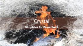  Presentation with frame of fire and burning - Presentation theme consisting of burning-gass-fire background and a tawny brown colored foreground