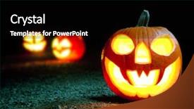  Presentation with muslim kids halloween - Audience pleasing theme consisting of burning halloween pumpkin in forest backdrop and a black colored foreground